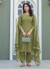 Mehendi Colour Cotton Blend With Print Kurti With Pant Dupatta Wholesale Market In Surat Aaradhna 2029